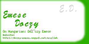 emese doczy business card